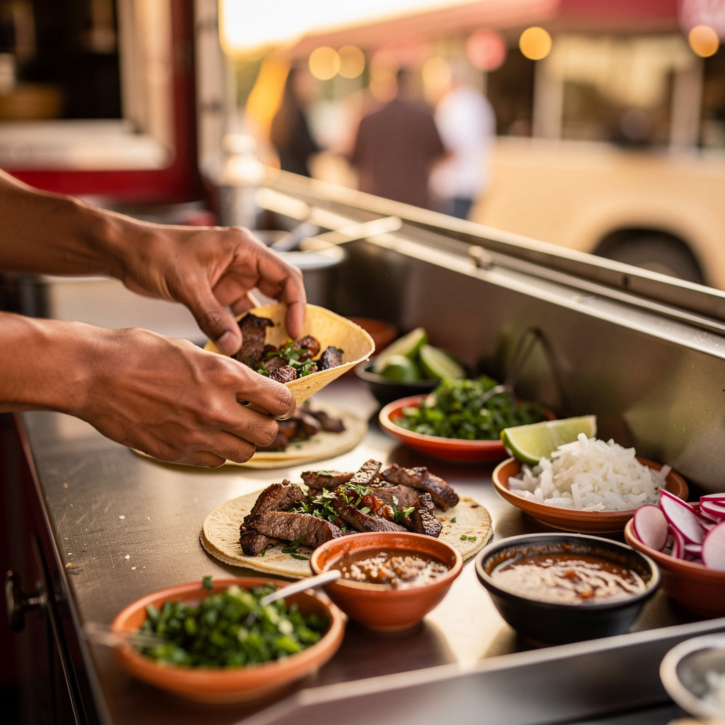 Tacos El Unico food truck at 3601 Sports Arena Blvd serving authentic San Diego taco catering